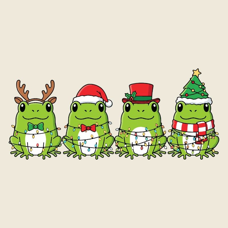 Frog Santa Claus Christmas Lights