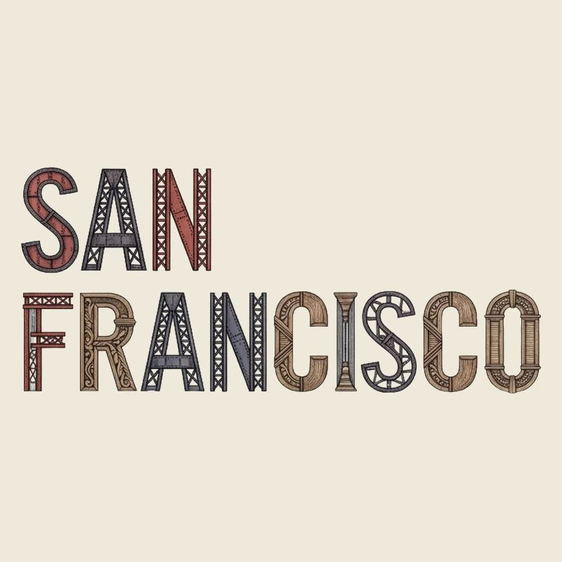 San Francisco Typografie mit urbaner Architektur