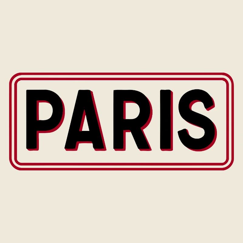 Pariser Red-Frame-Typografie
