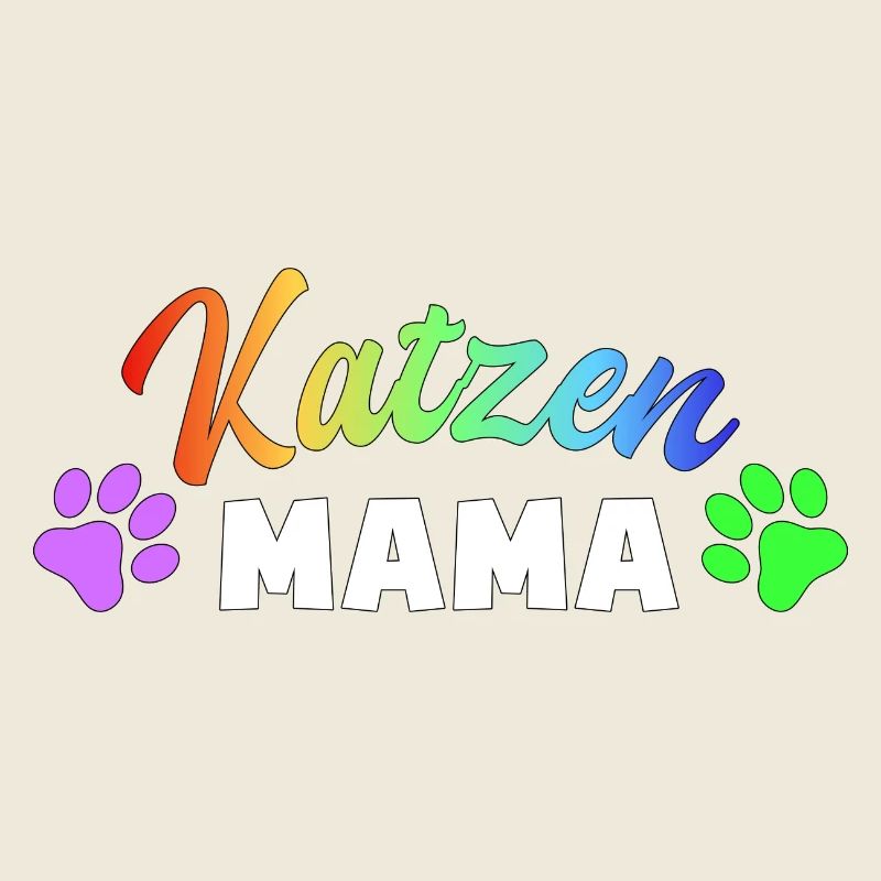 Katzen Mama: Bunte Pfoten-Power