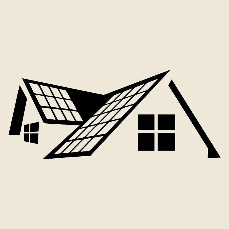 Hausdach mit Sonnenkollektoren