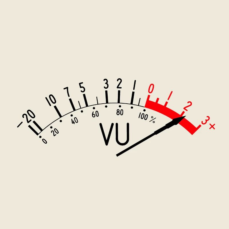 VU-Messgerät (Lautstärke), das rot erscheint #