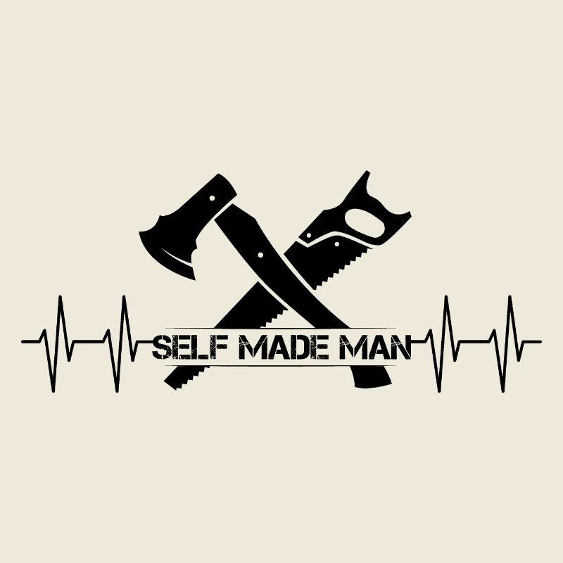 selfmade man Symbol Logo Herzschlag Handwerker