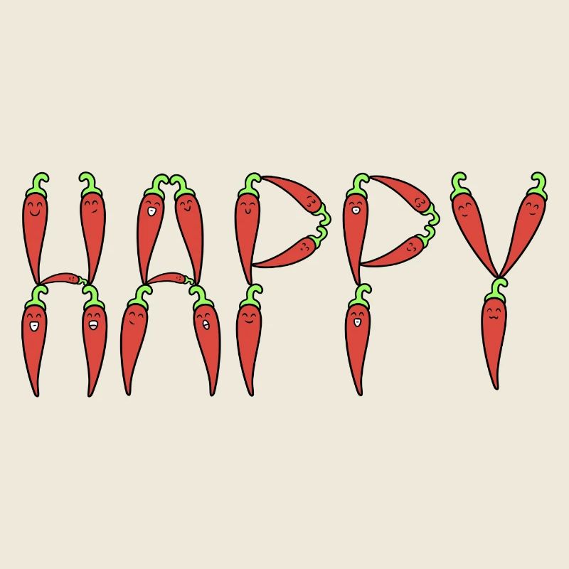 Chilli peppers happy