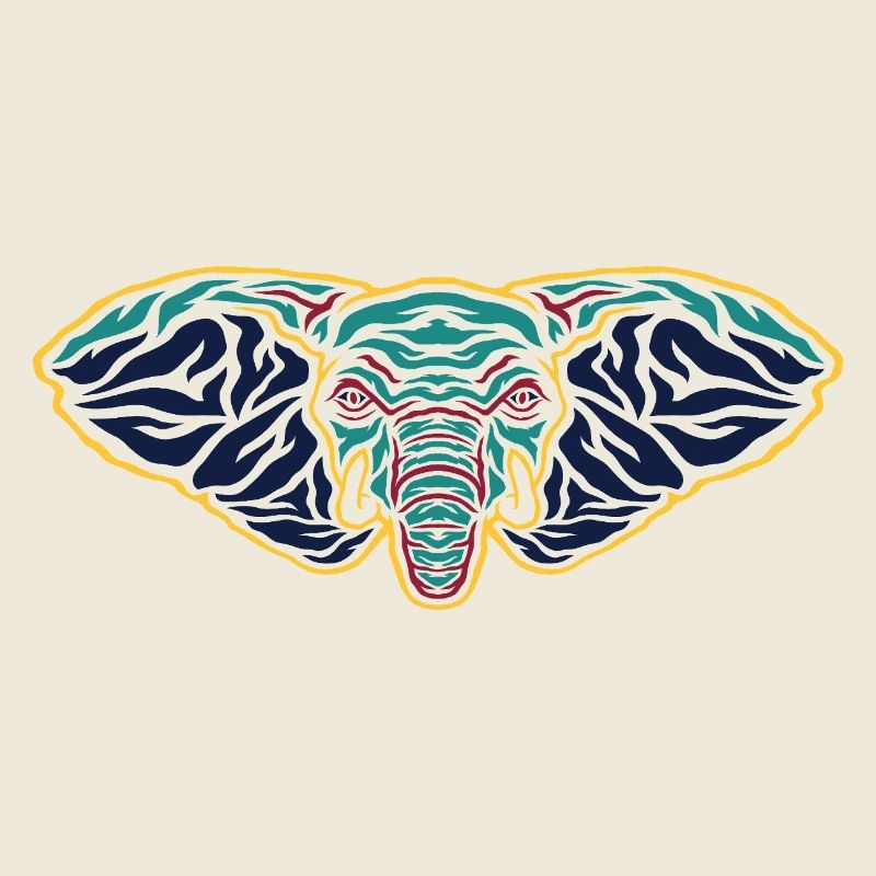 Psychedelischer Elefantenkopf