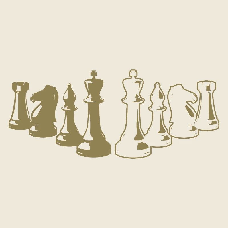 Échiquier en silhouette minimaliste