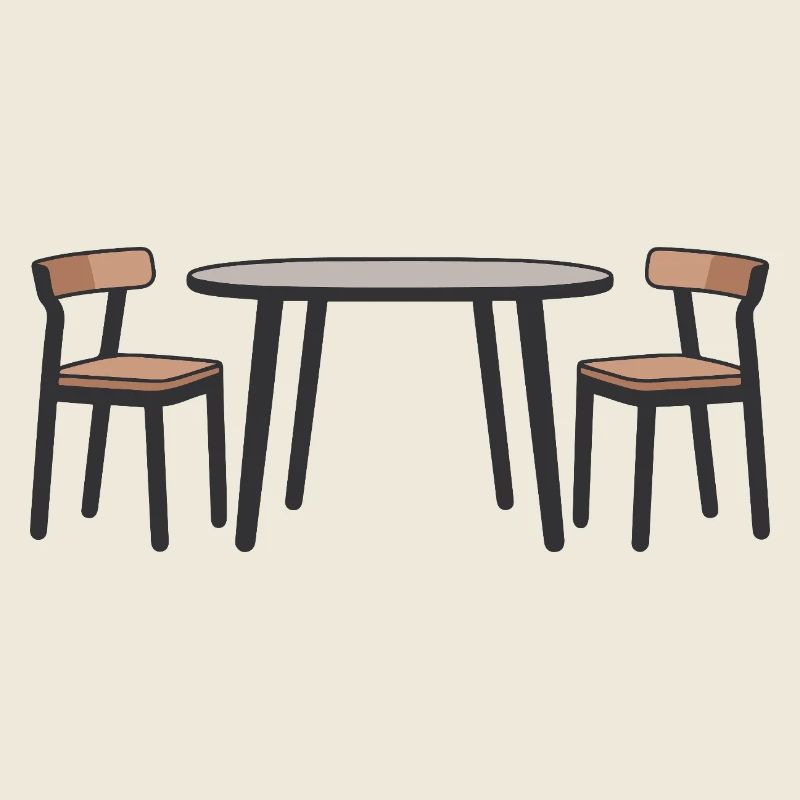 Contemporary Dining Set Illustration