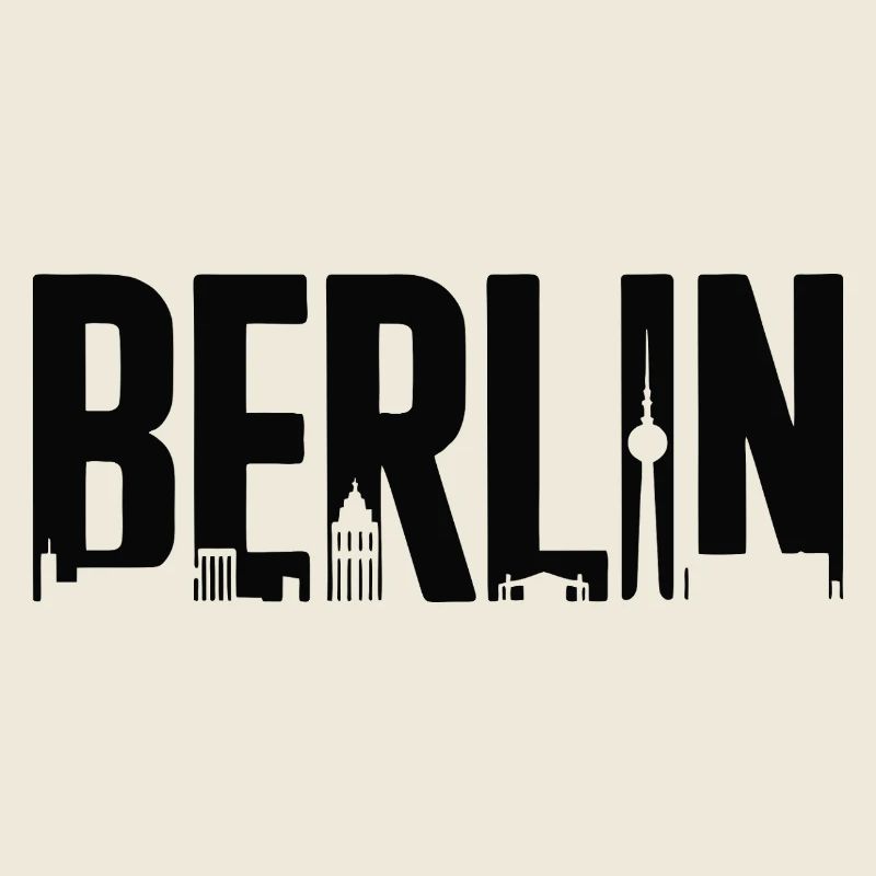 Silhouette de la silhouette de la ligne d’horizon de Berlin
