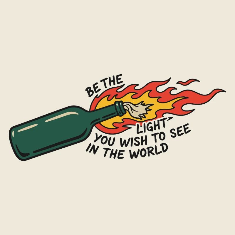 Flammende Flasche sei das Licht