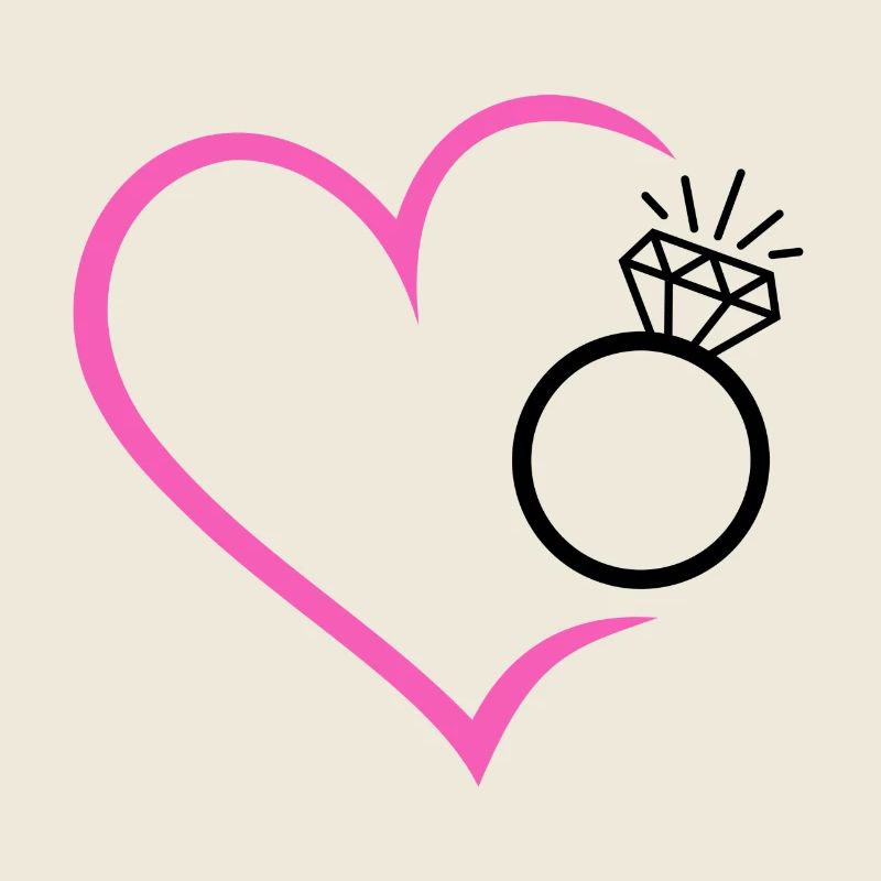 Herz mit Diamantring Ehering Ring Hochzeit Braut