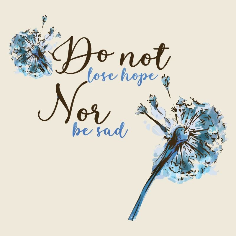 Motifs with lilac and positive slogan