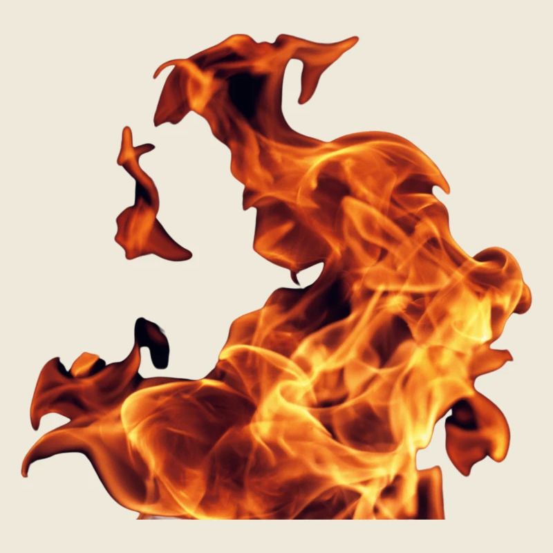 Flammes abstraites sur noir