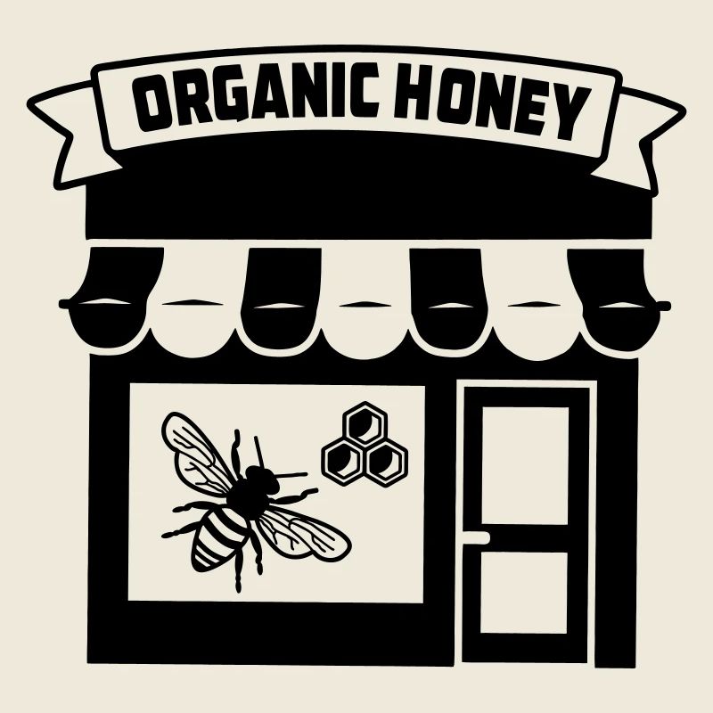 Bio-Honigladen oder msrkt mit Banner und t