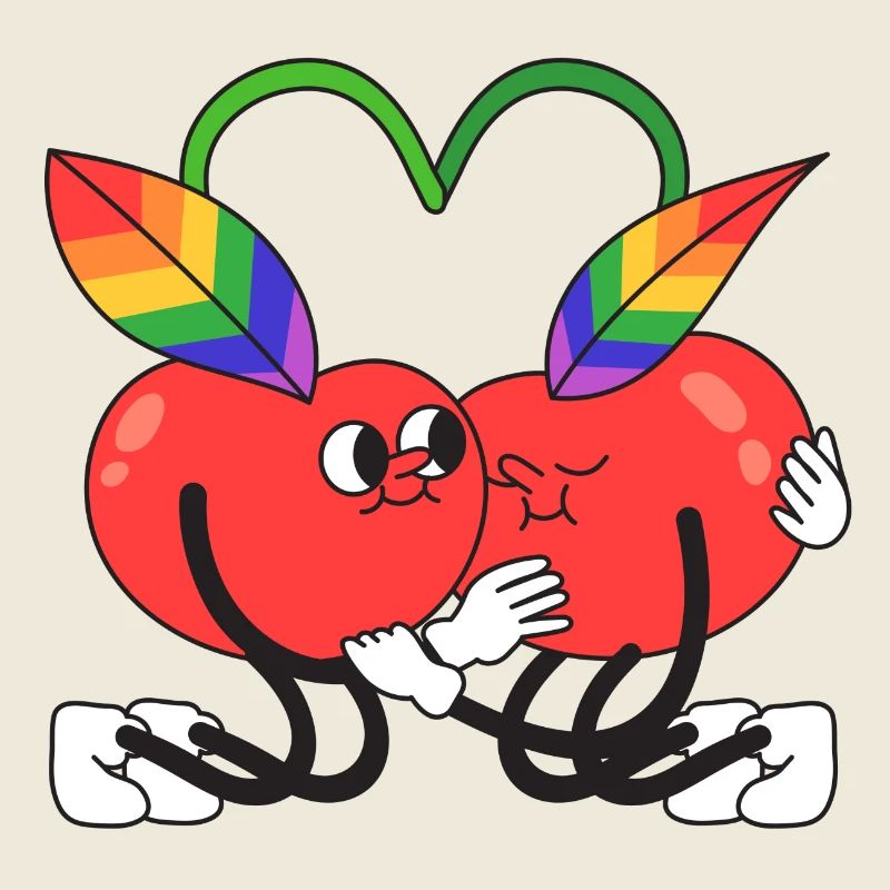 Kirsche, queer, Kirsche, Umarmung