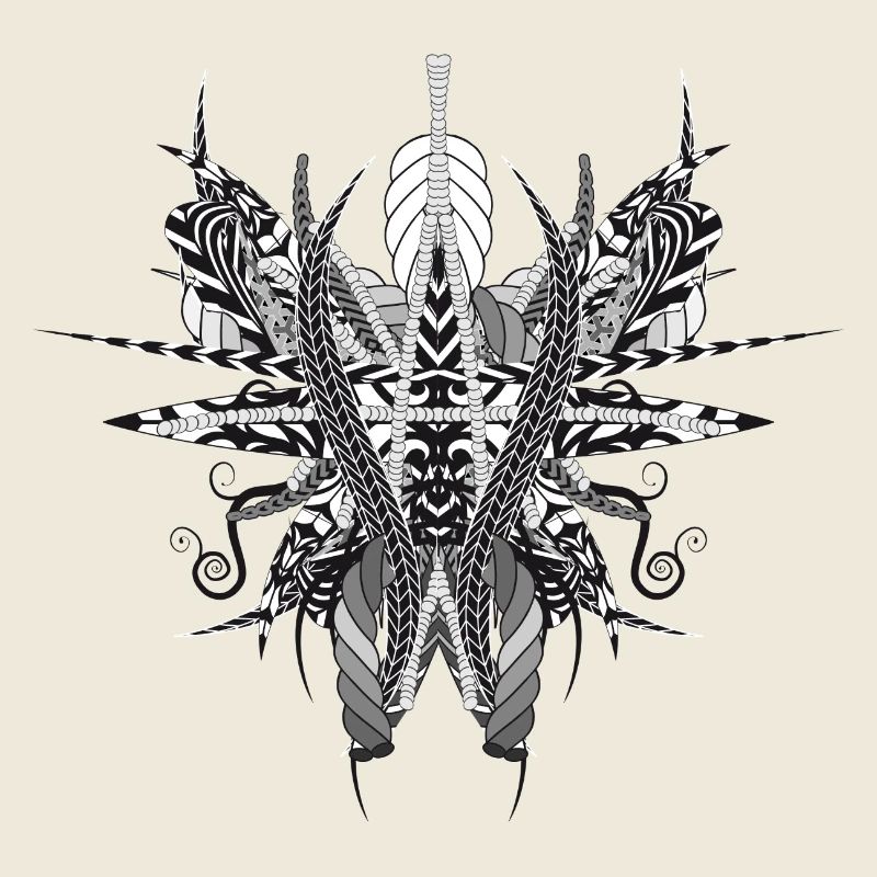 kunstvolles Gebilde aus Bänder und Federn