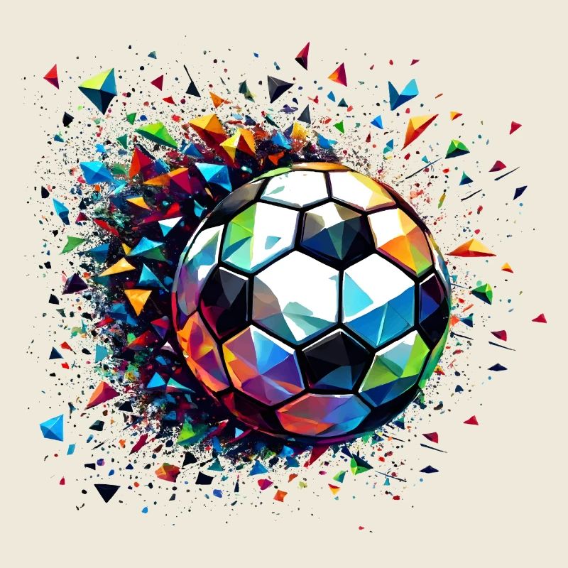 Bunt dynamisches Fußball Motiv mit Lichtreflexe