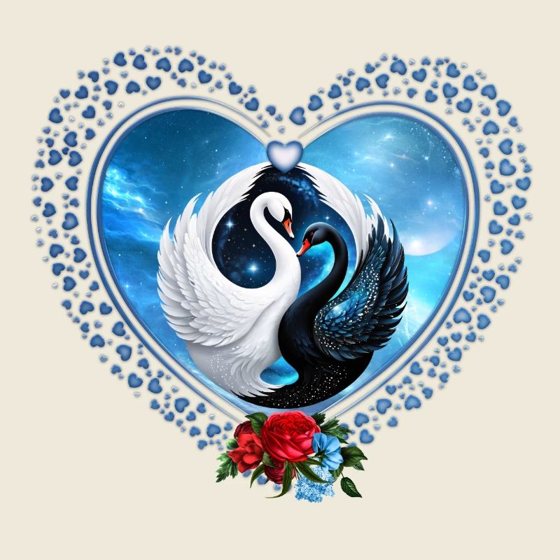 Schwarzer Schwan und Weißer Schwan