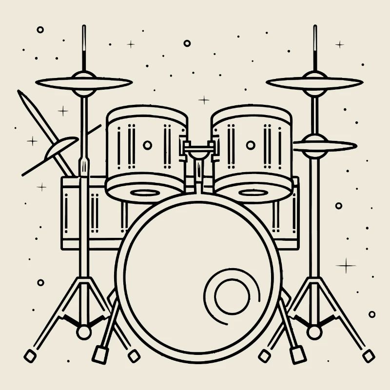 Drum Set Drawing