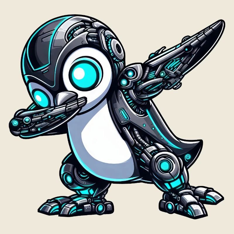 Cool Cartoon Penguin Robot Astronaut Mech Dab