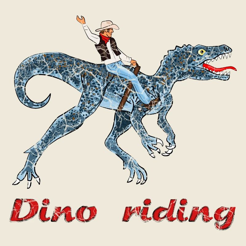 Dino Reiter Abenteurer Illustration
