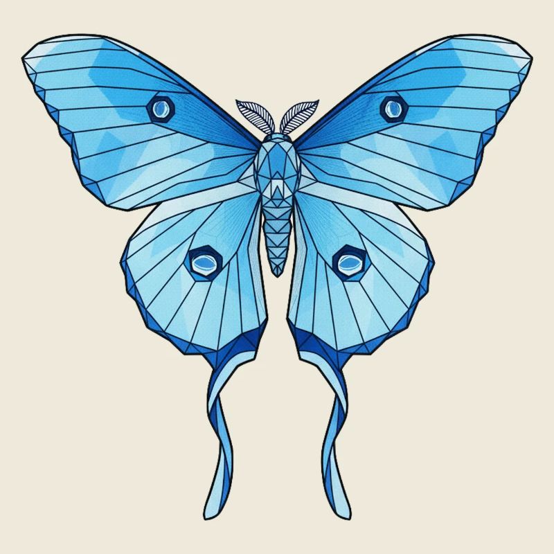 Geometric Blue Butterfly