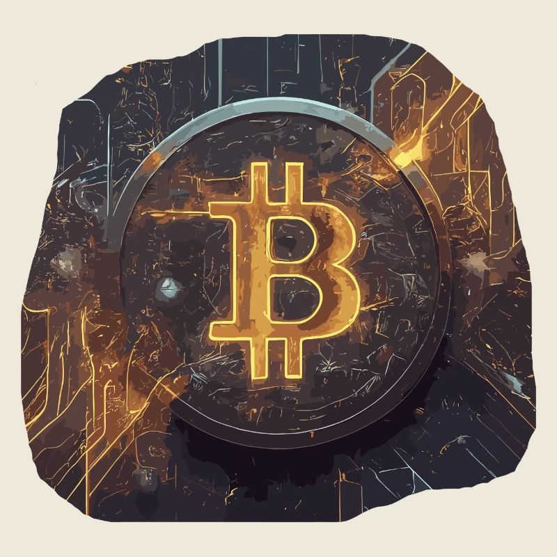 Glowing Bitcoin Artwork Crypto