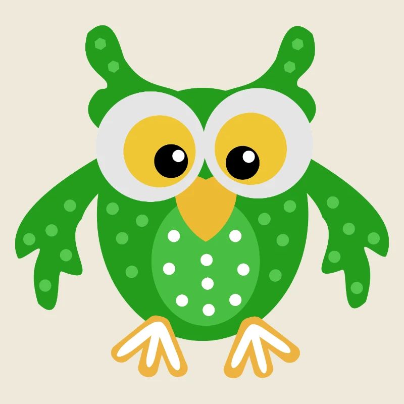 Hibou vert avec des points