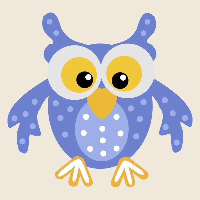 Lustige Eule in Blau