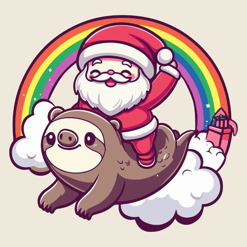 Faultier Weihnachtsmann Weihnachten