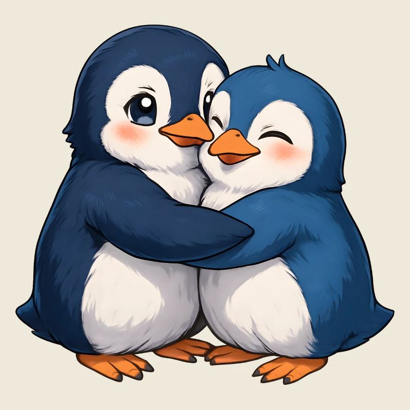 Kuschelige Pinguin-Umarmung