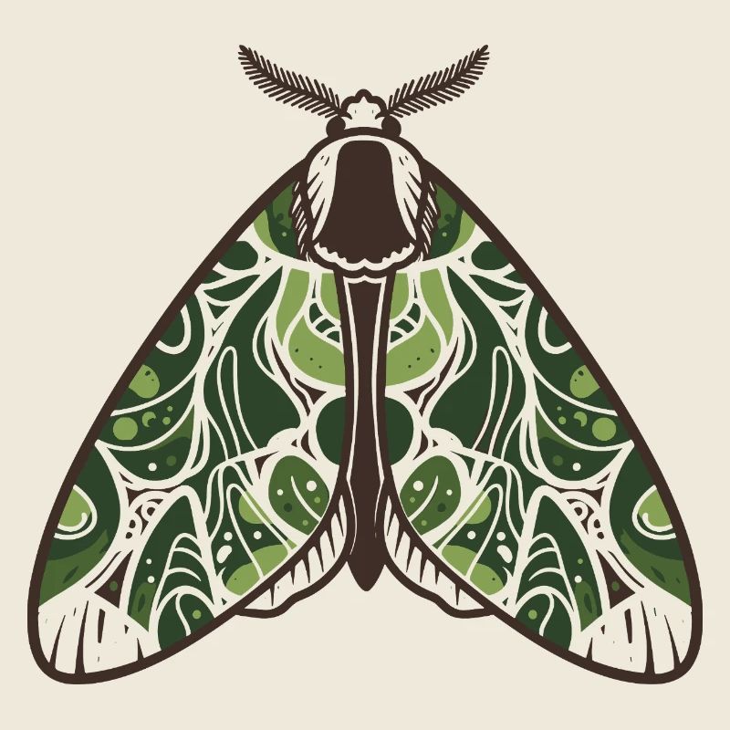 Papillon de nuit feuilluaire verdoyant
