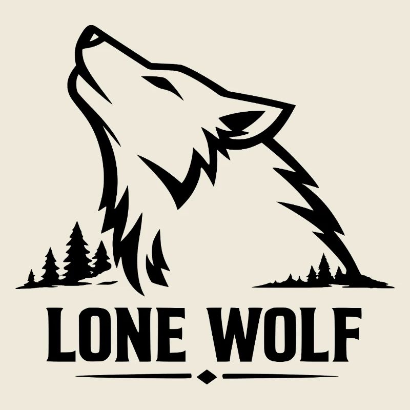Lone Wolf Heulender Wolf Wolfskopf Design