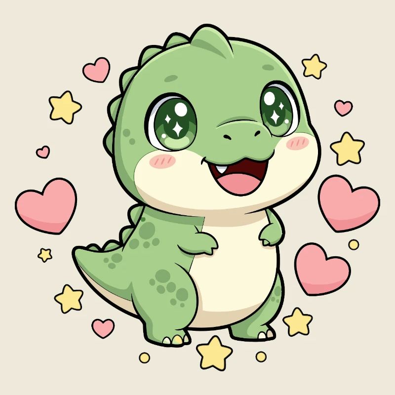 Kleiner Dino mit Sternenherz