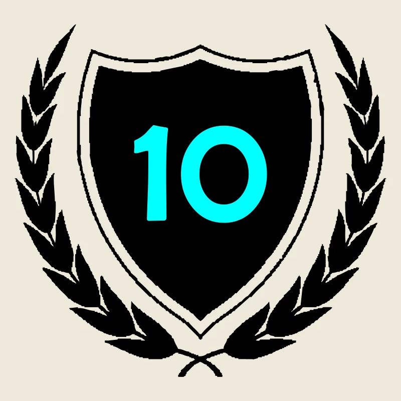 Neon Ten Numeral Print