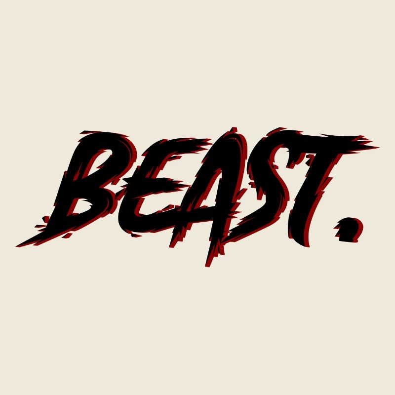 Beast Brushstroke Rot auf Schwarz