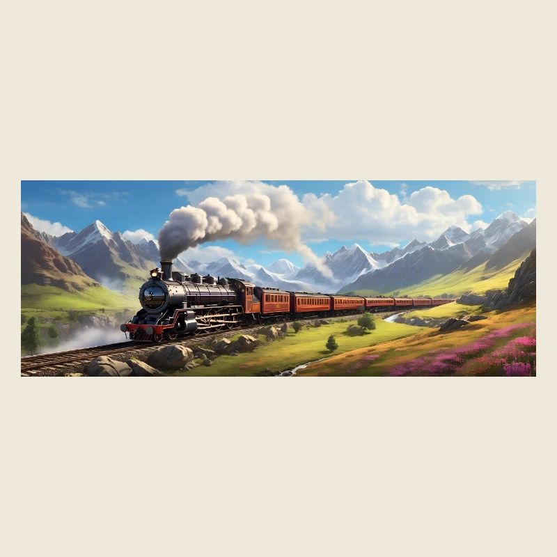 Nostalgischer Eisenbahnzug mit Dampflokomotive