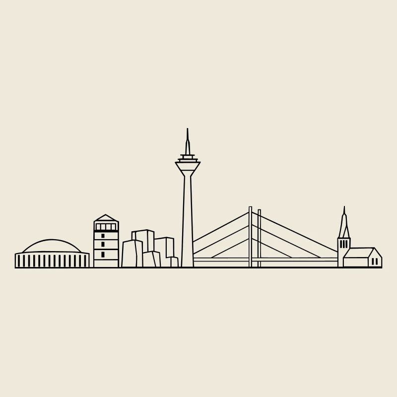 Düsssledorf Skyline Rheinturm Stadt Shirt Geschenk