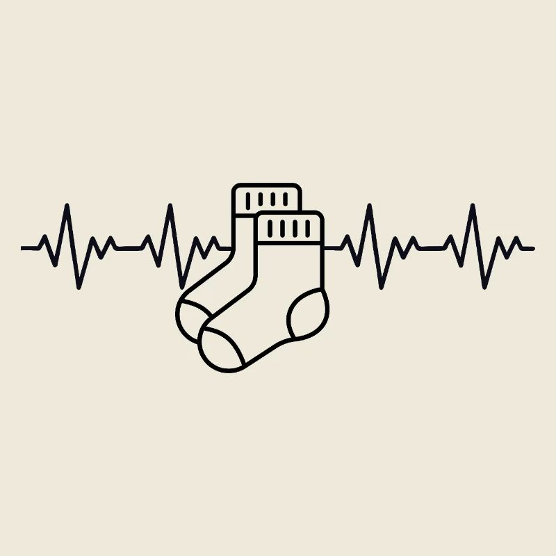 Chaussettes blanches Aargau ECG Rythme cardiaque