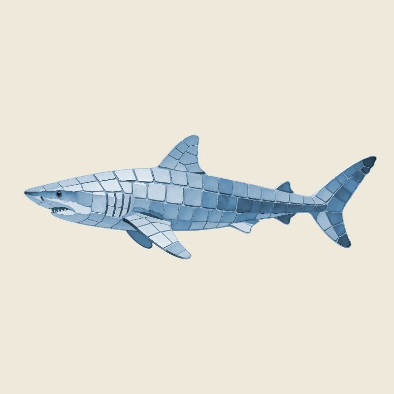 Mosaik Hai - Geometrisch für Meeresfans
