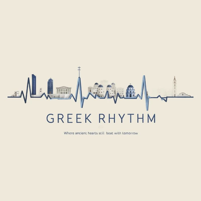 Griechischer Skyline-Herzschlag