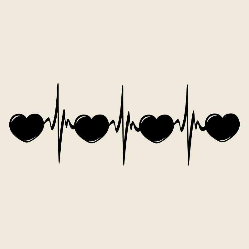 Herzfrequenz mit kleinen Herzen, Kardio-EKG