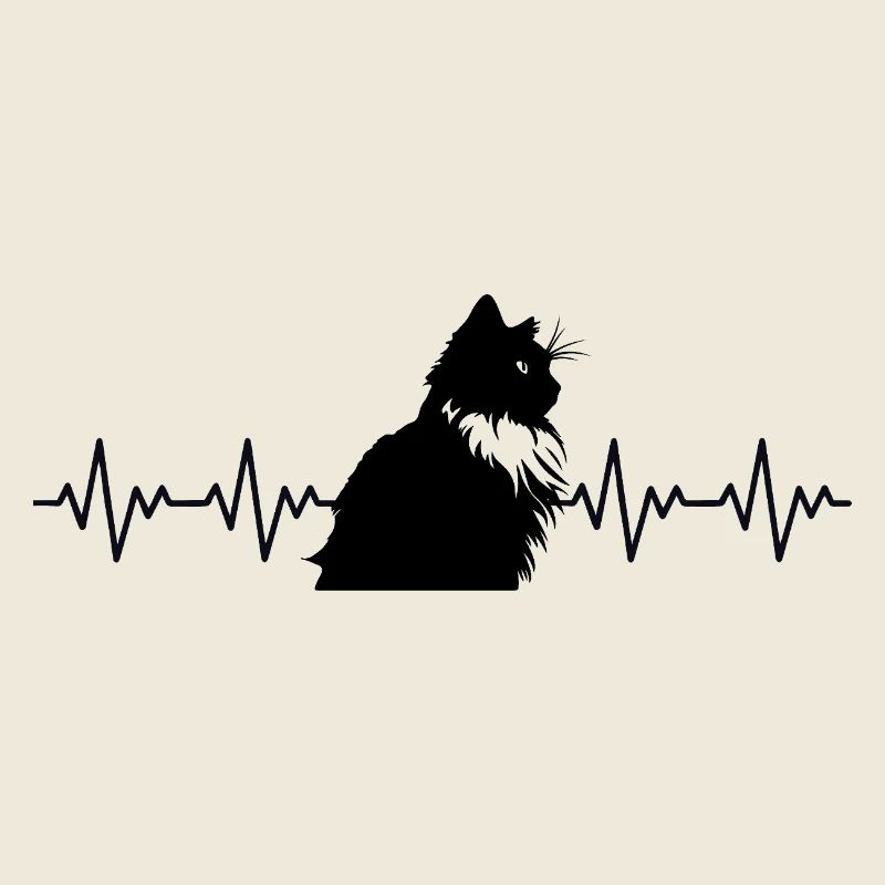 ECG du rythme cardiaque d'un chat Ragdoll