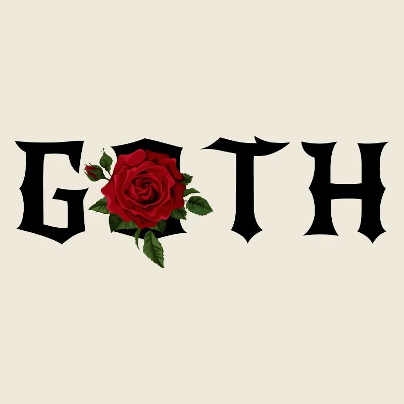 Goth Gothic Theme with a Red Rose
