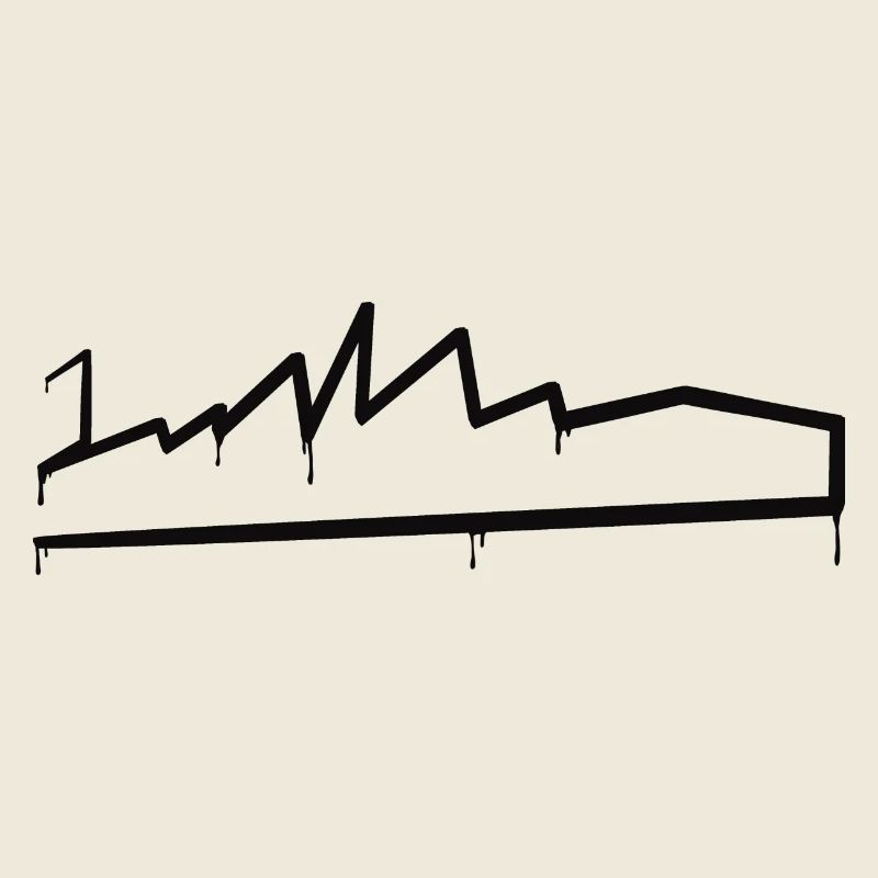 Urban silhouette with lace row