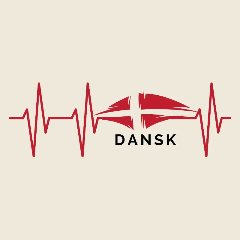 impulsion dansk heartbeat danemark illustration icône