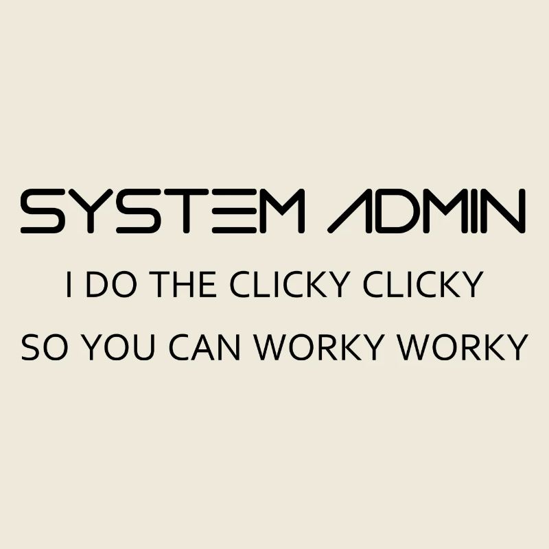 Systemadministratoren machen clicky clicky in schwarz