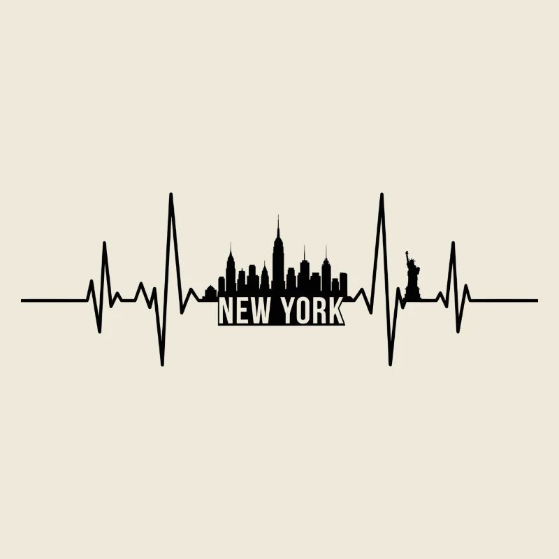 New York Heartbeat Skyline