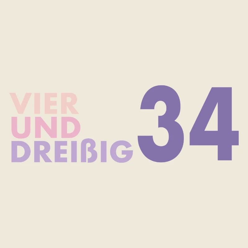 34. Geburtstag Geschenk Vierunddreißig