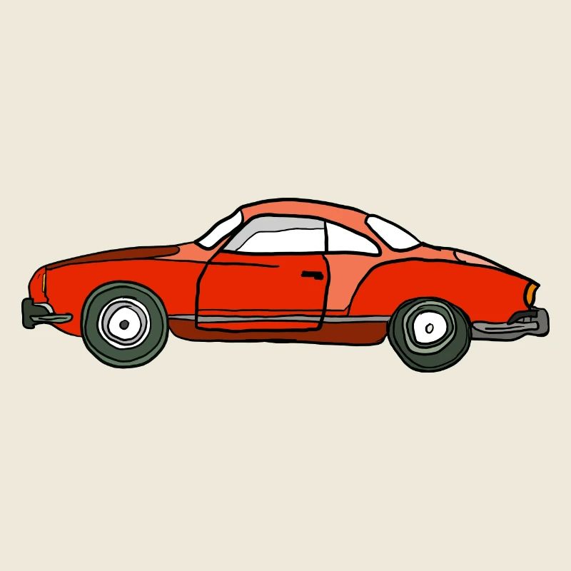 Roter Oldtimer Seitenansicht