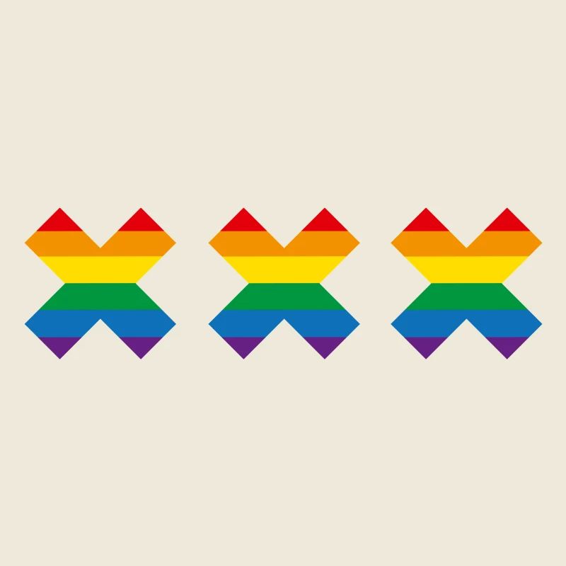 Gay Pride Amsterdam rainbow flag Andreaskruis